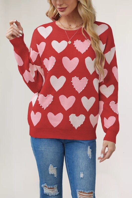 Heart Sweater with Pearl Detail Asia Direct 