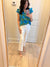 Hi-Rise White Cropped Flare Jeans Q2 