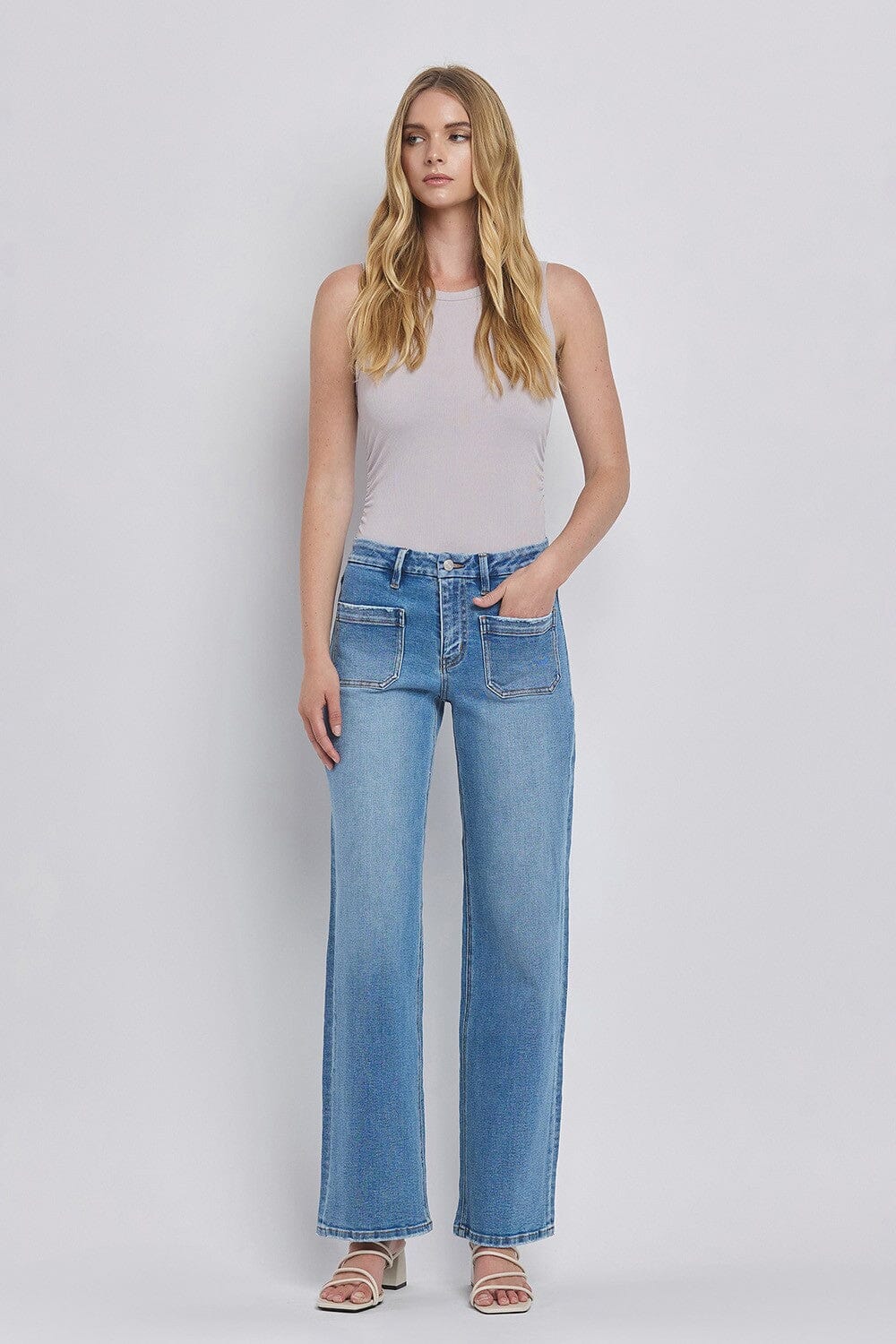 HIGH RISE WIDE LEG JEANS- Philanthropic LOVERVET BY VERVET 