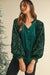 Holiday Velvet Top with Sequin Sleeves Shewin 