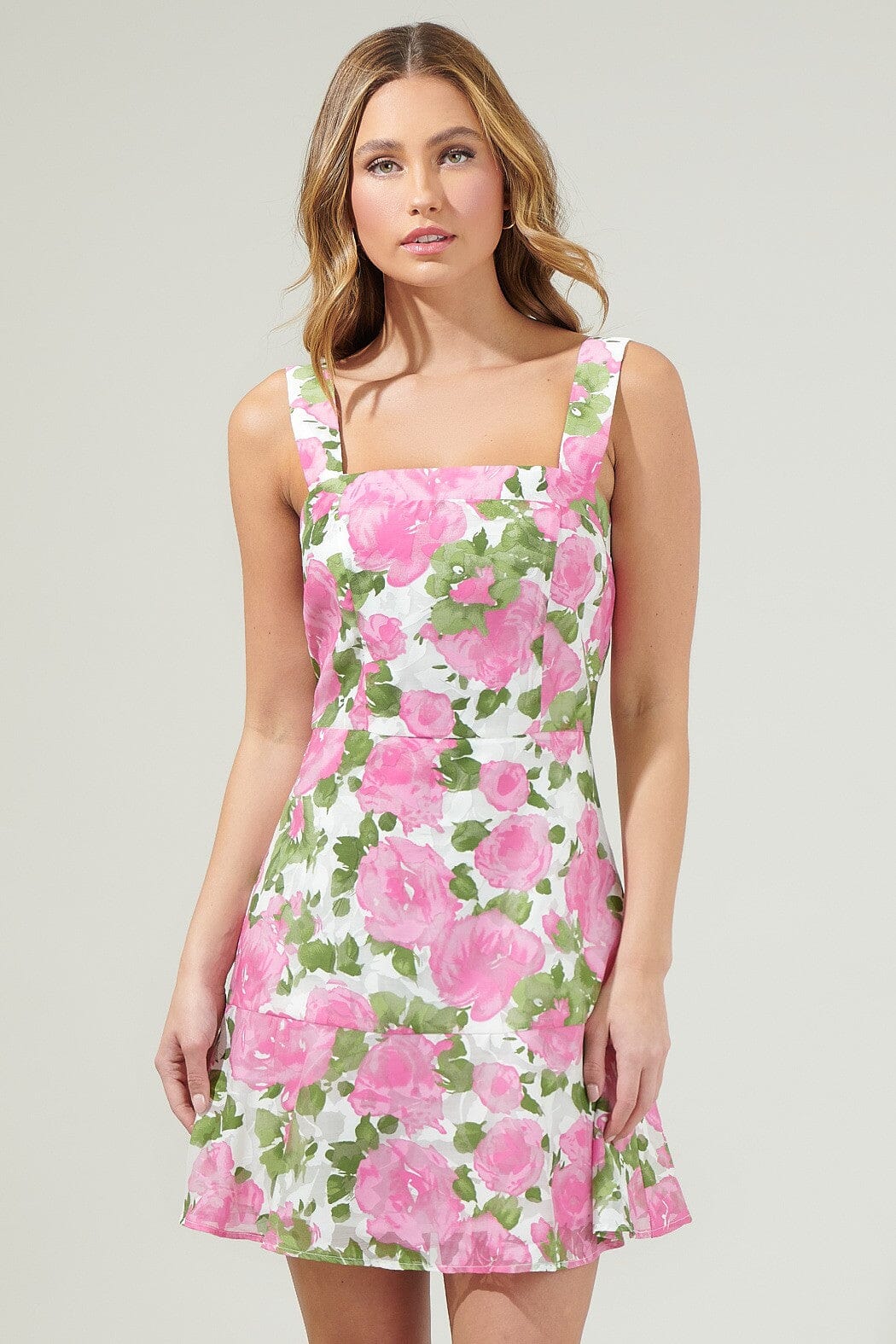 Hollin Floral Flare Mini Dress Sugarlips 