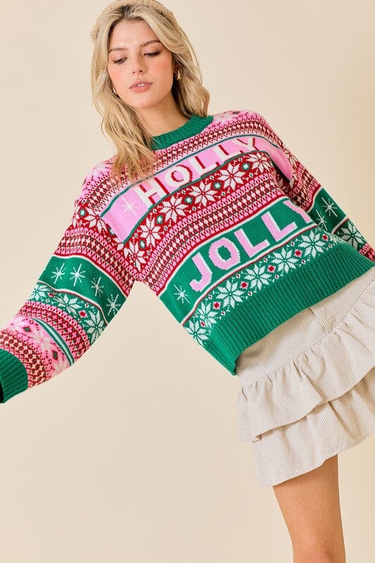 Holly Jolly Fair Isle Sweater day + moon 