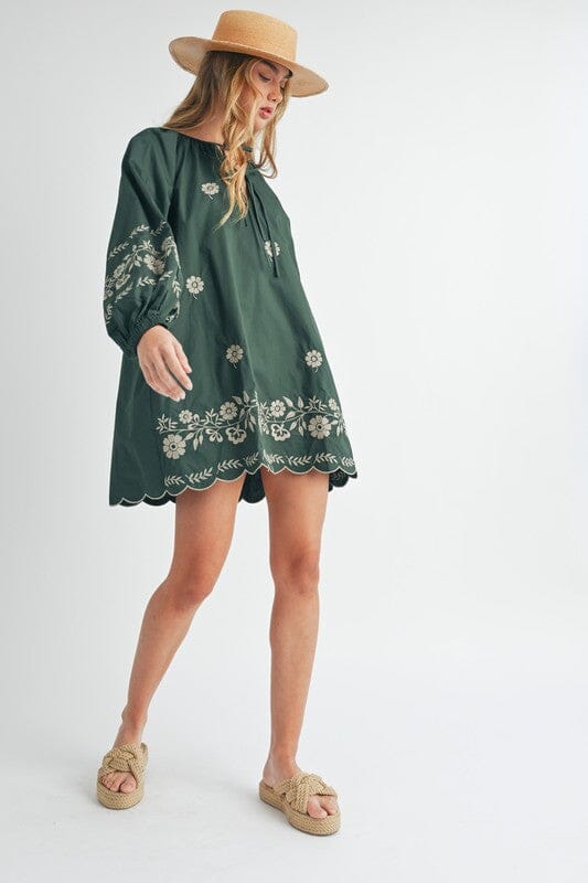 Hunter Embroidered Peasant Dress Mable 