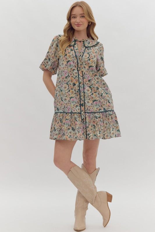 Hunter Floral Collared Dress Entro 
