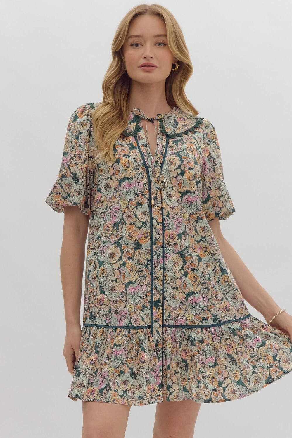 Hunter Floral Collared Dress Entro 