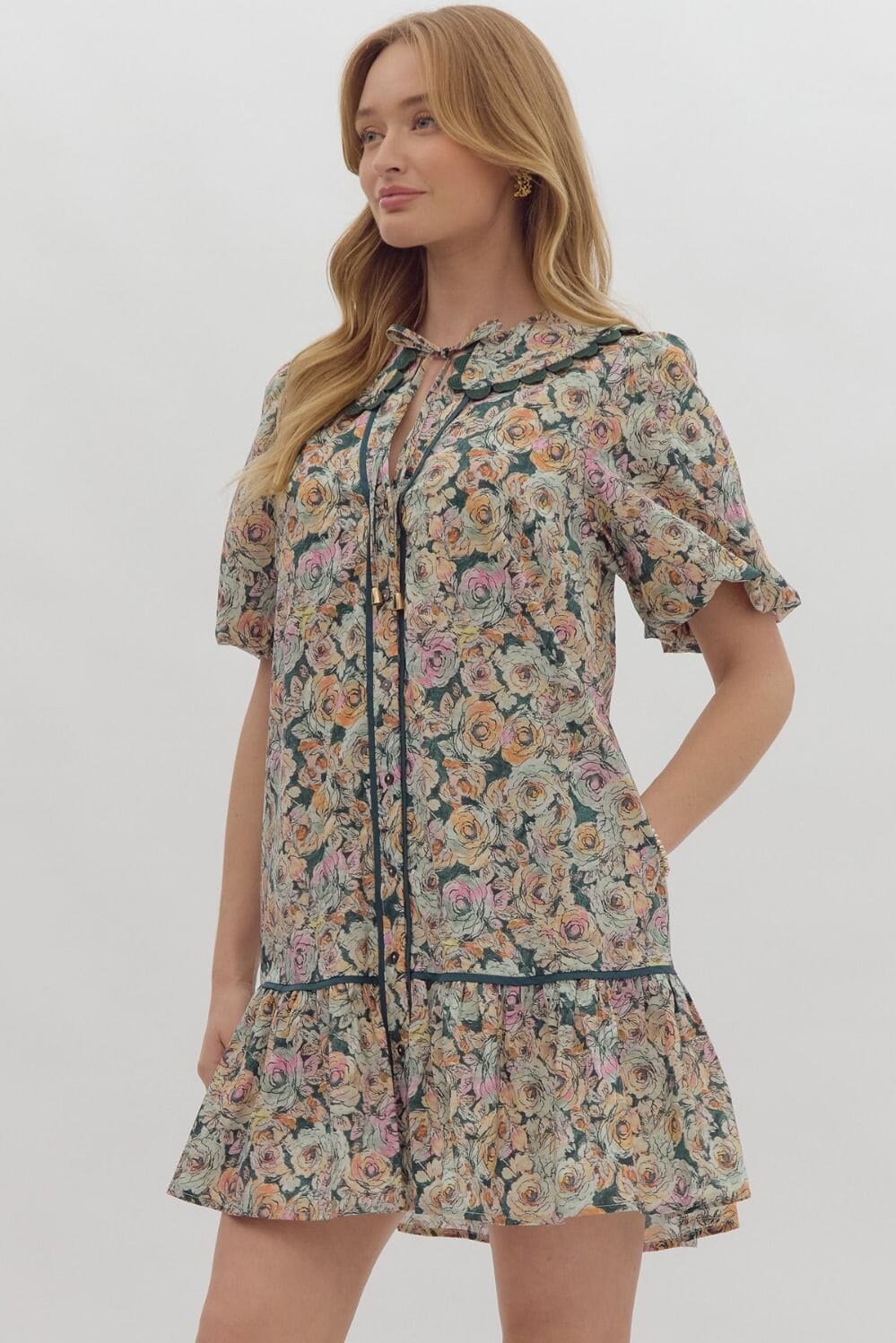 Hunter Floral Collared Dress Entro 