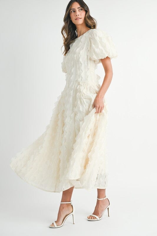 Ivory Textured Midi Mable 