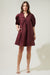 Julissa Split Neck Babydoll Dress Merlot Sugarlips 