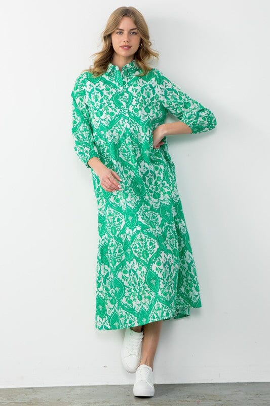 Kelly Long Sleeve Printed Maxi Dress thml 