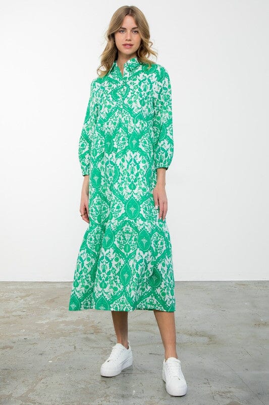 Kelly Long Sleeve Printed Maxi Dress thml 