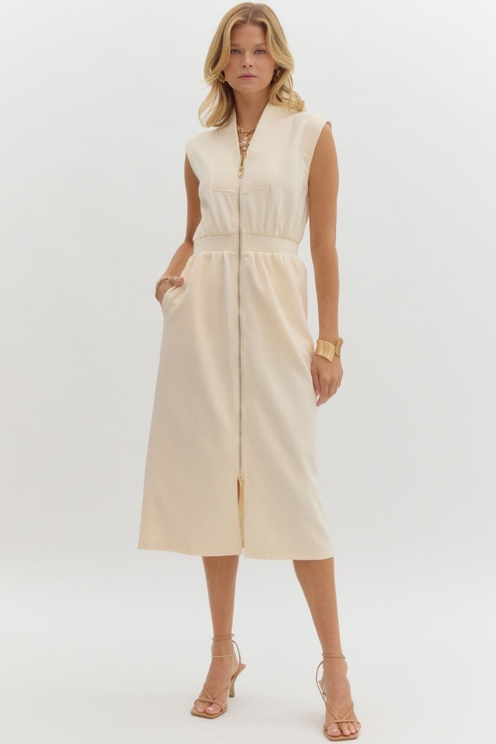 Knit Dual Zipper Dress Entro 