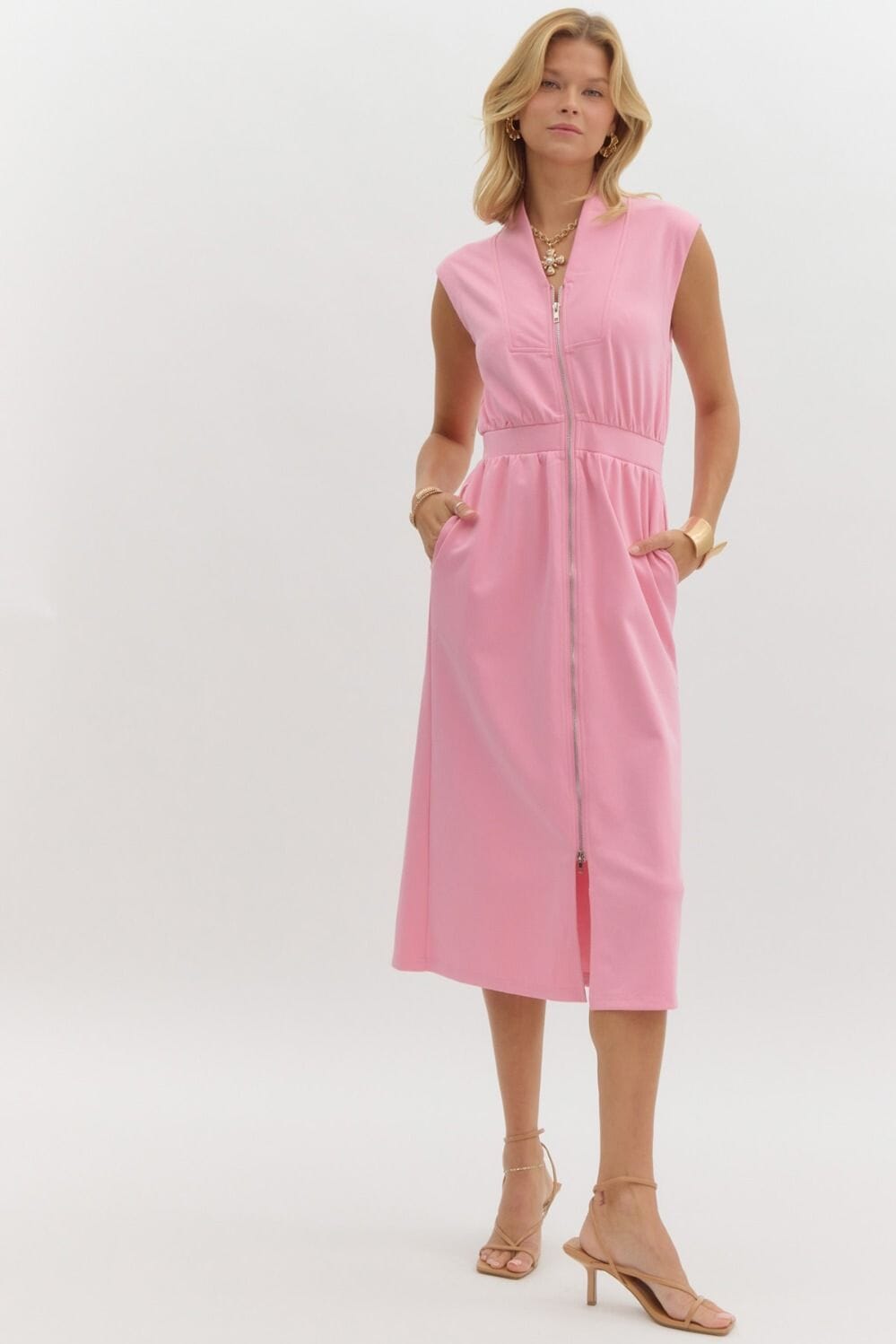 Knit Dual Zipper Dress Entro 