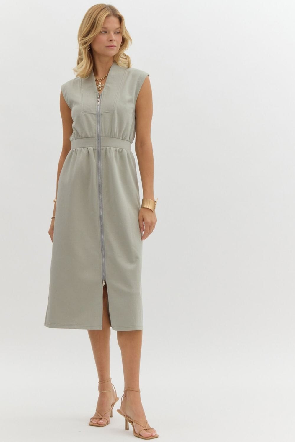 Knit Dual Zipper Dress Entro 
