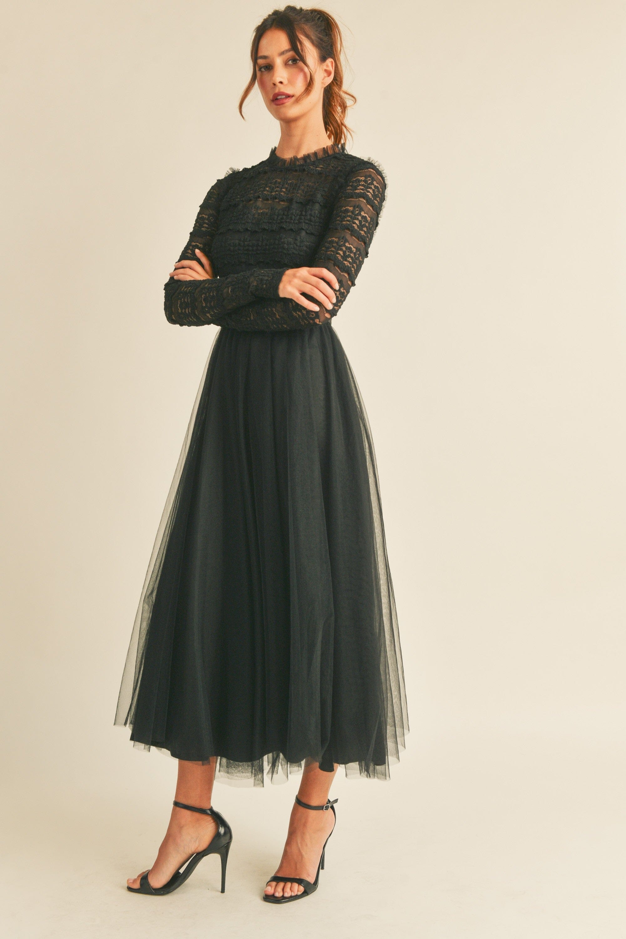 Lace Dress with Tulle Skirt Mable 