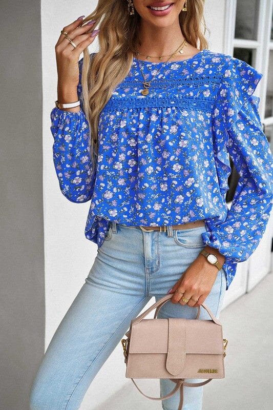 Lace Trimmed Floral Top Asia Direct 