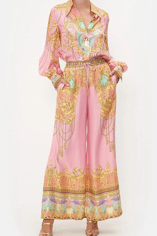 Lantern Sleeve Wide Leg Set Wholesalesir 