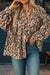 Leopard Balloon Sleeve Casual Shirt Kentce 