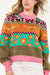 Leopard Colorblock Striped Sweater THML 