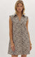 Leopard print V Neck Sleeveless Dress w/ collar entro 