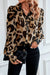 Leopard Puff Sleeve Collared Top Kentce 