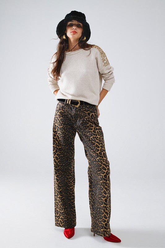 Leopard Wide Leg Pants Q2 