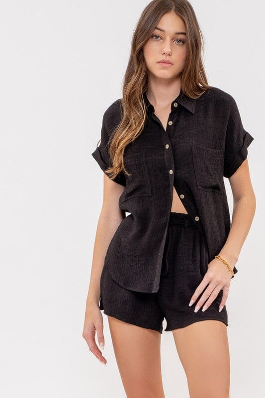 Lightweight Button Up Set Blu Pepper 