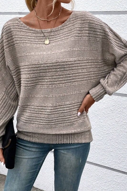 Lined Boat Neck Sweater Wholesalesir 