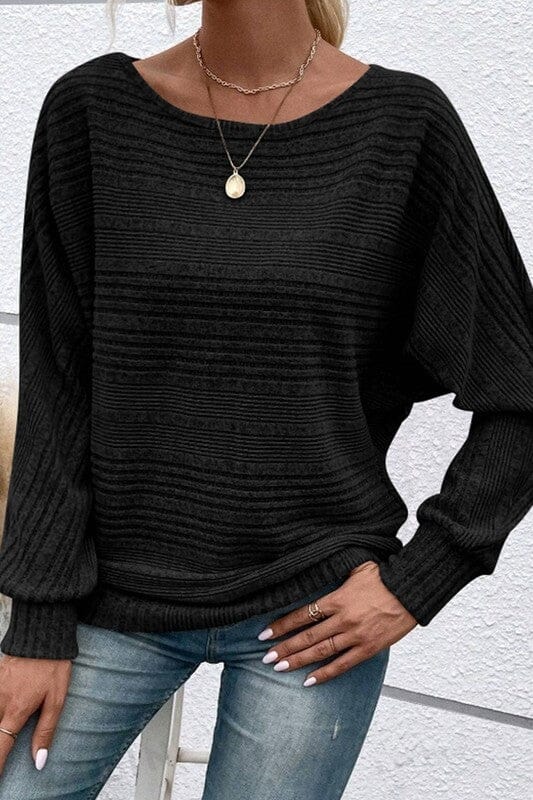 Lined Boat Neck Sweater Wholesalesir 