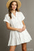 Linen and Eyelet Collared Dress Umgee 