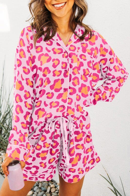 Longsleeve Leopard Pajama Set Shiying 