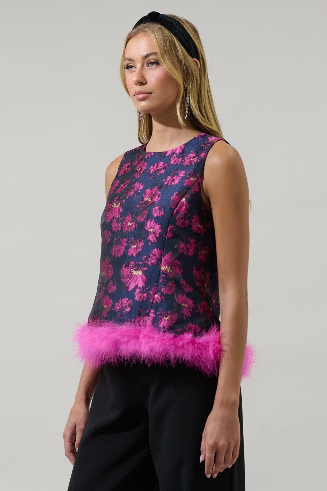 Lorna Floral Fidela Sleeveless Top Sugarlips 