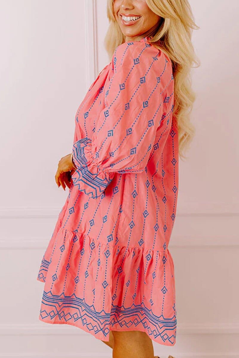 LS Printed Dress w/ Tassel limone 