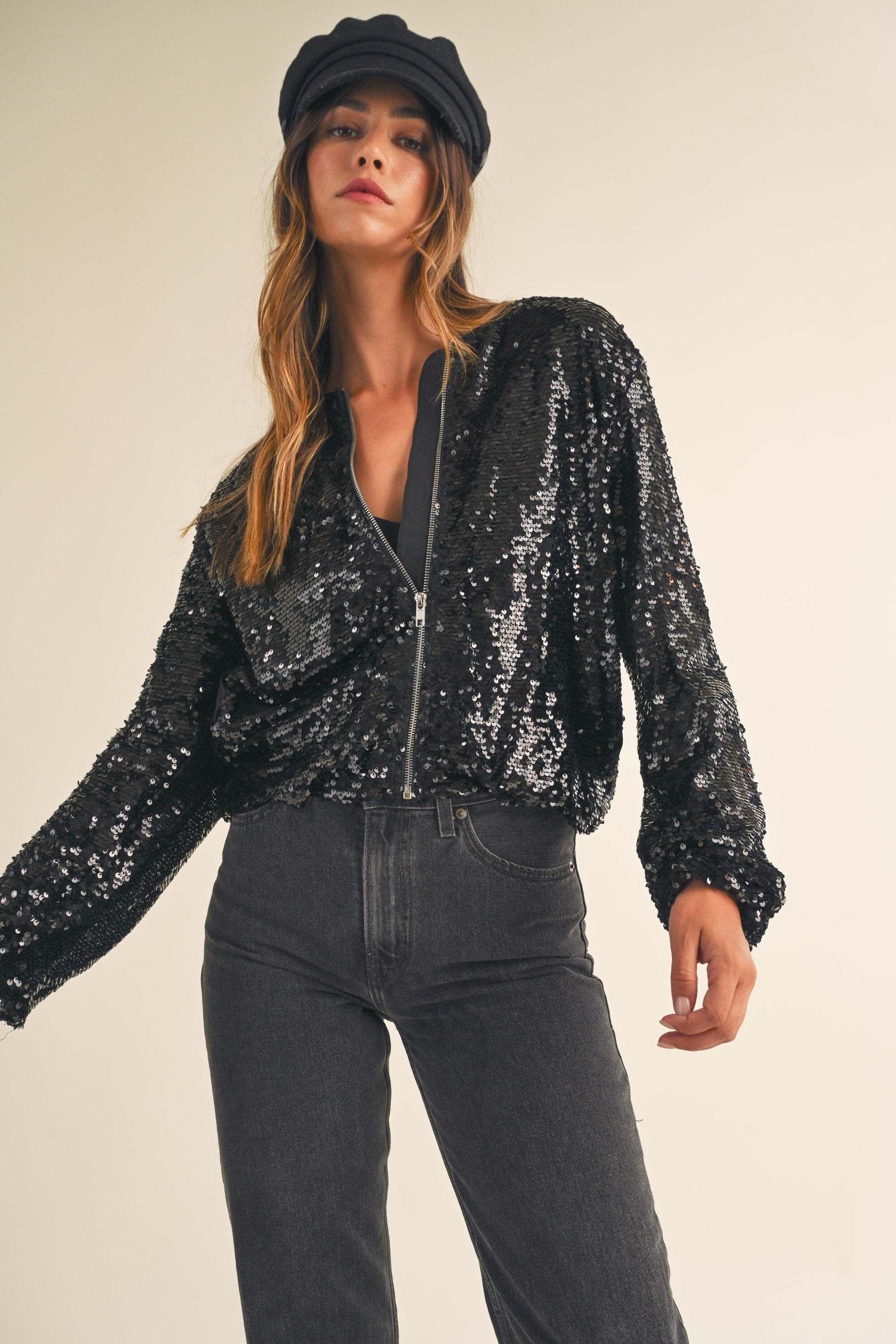 LS Sequin Bomber Mable 
