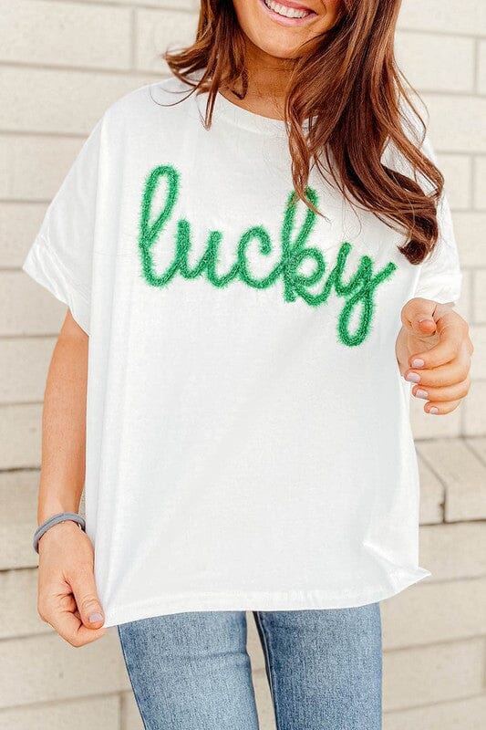 Lucky Glitter Script Tee Kentce 