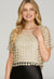 LUREX CROCHET LACE PEARL BEADED TOP she + sky 