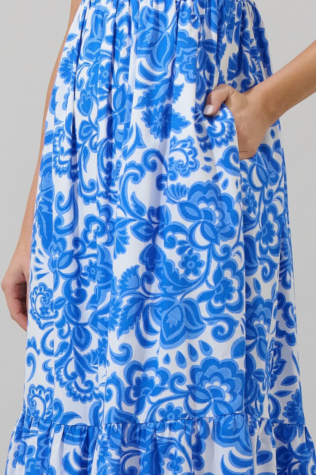 Magee Floral Cabana Flowy Maxi Dress Sugarlips 