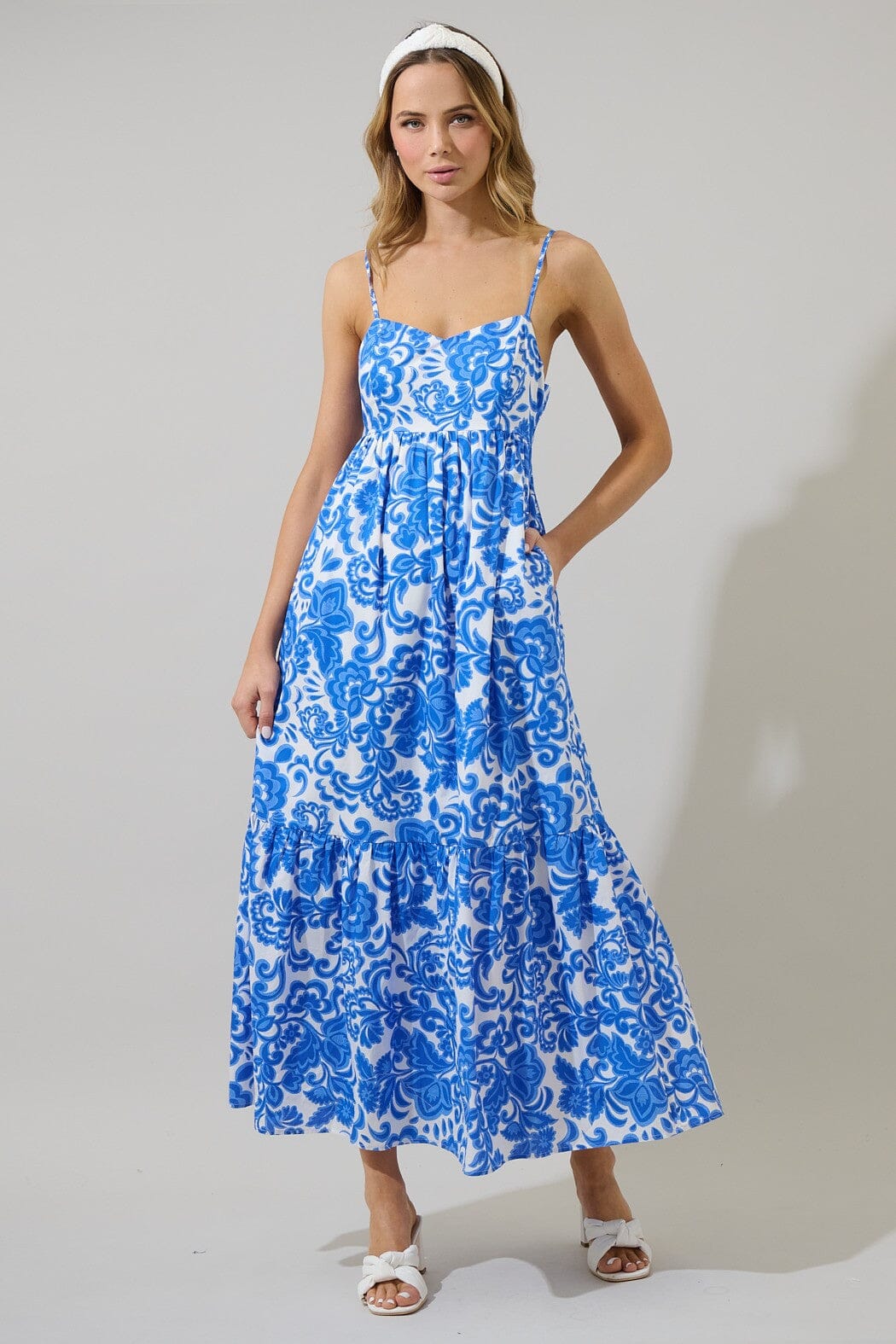 Magee Floral Cabana Flowy Maxi Dress Sugarlips 