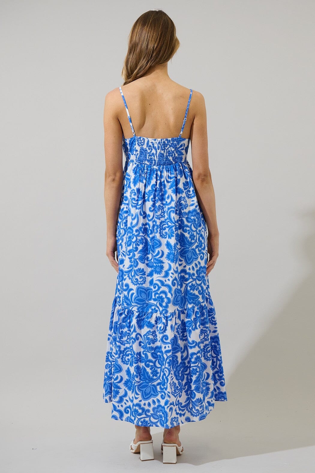 Magee Floral Cabana Flowy Maxi Dress Sugarlips 