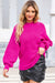 Magenta Mock Neck Batwing Sweater Kentce 