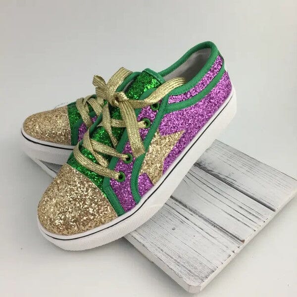 Mardi Gras Glitter Star Sneakers Song Lily 