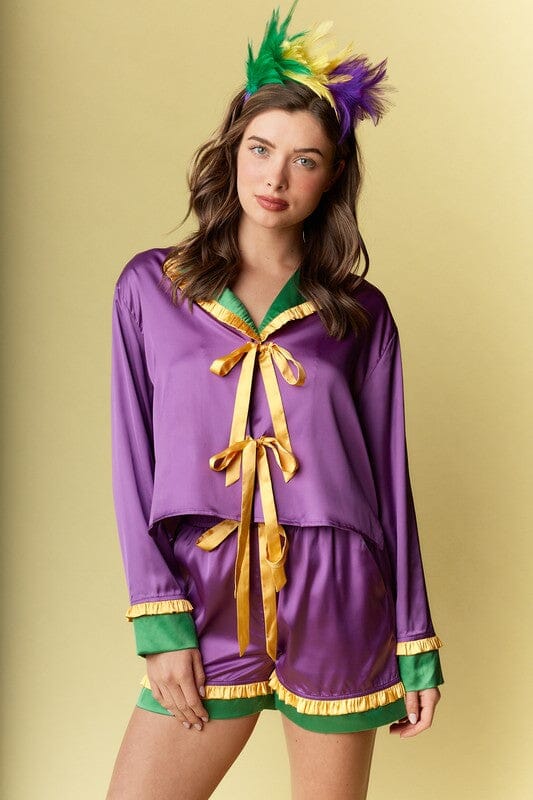 Mardi Gras Satin PJs rareraw 