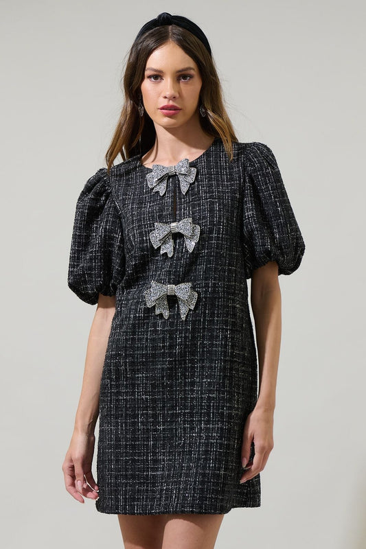 Margaret Tweed Bow Dress Sugarlips 
