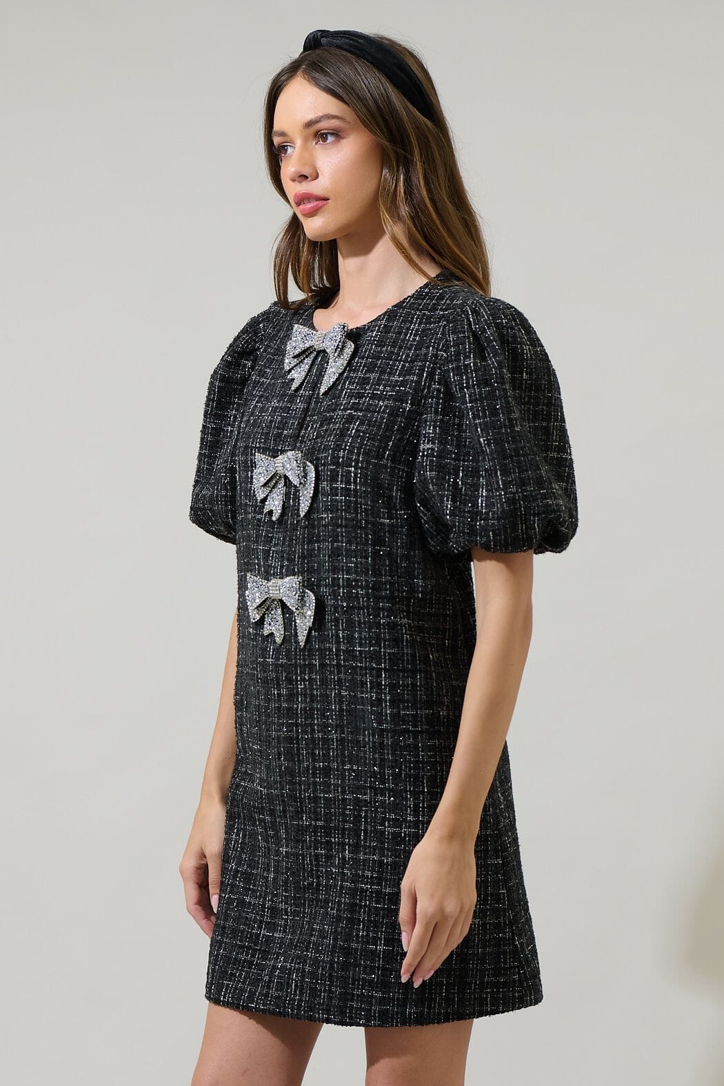 Margaret Tweed Bow Dress Sugarlips 
