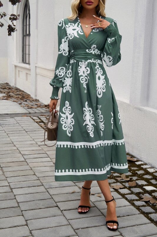 Medallion Print Longsleeve Dress Asia Direct 