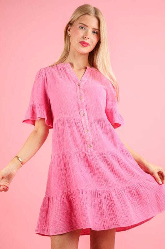 Mineral Wash Gauzy Tiered Dress Very J 