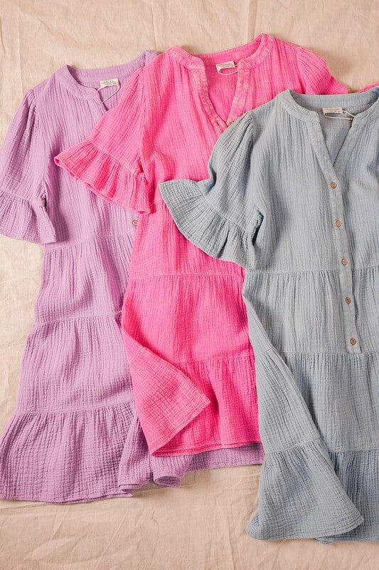 Mineral Wash Gauzy Tiered Dress Very J 