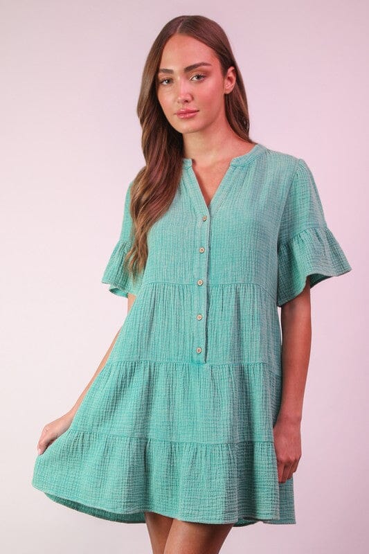 Mineral Wash Gauzy Tiered Dress Very J 
