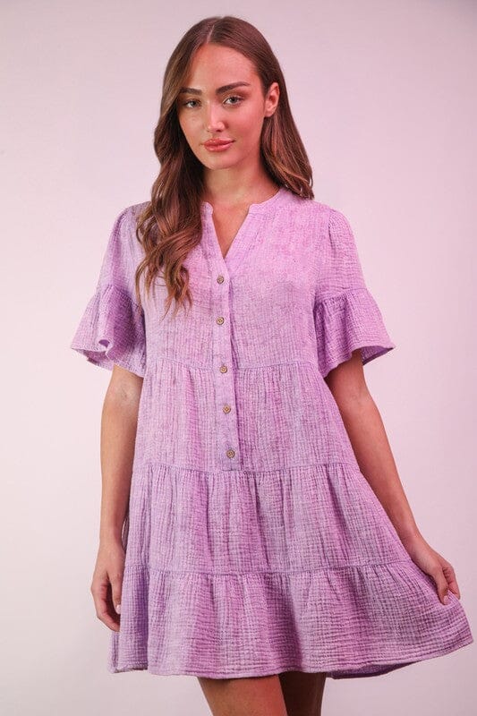 Mineral Wash Gauzy Tiered Dress Very J 