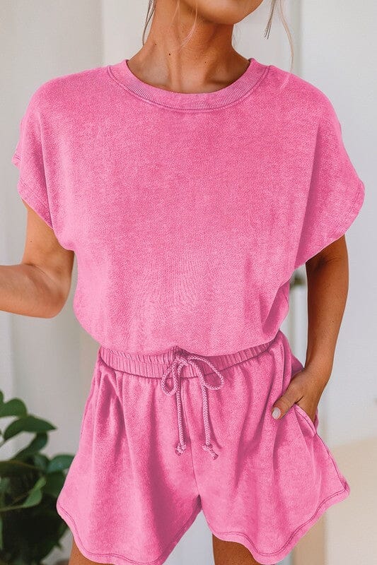 Mineral Wash Romper Kentce small Pink 