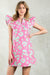 Mint/Pink Sleeve Textured Dress thml 